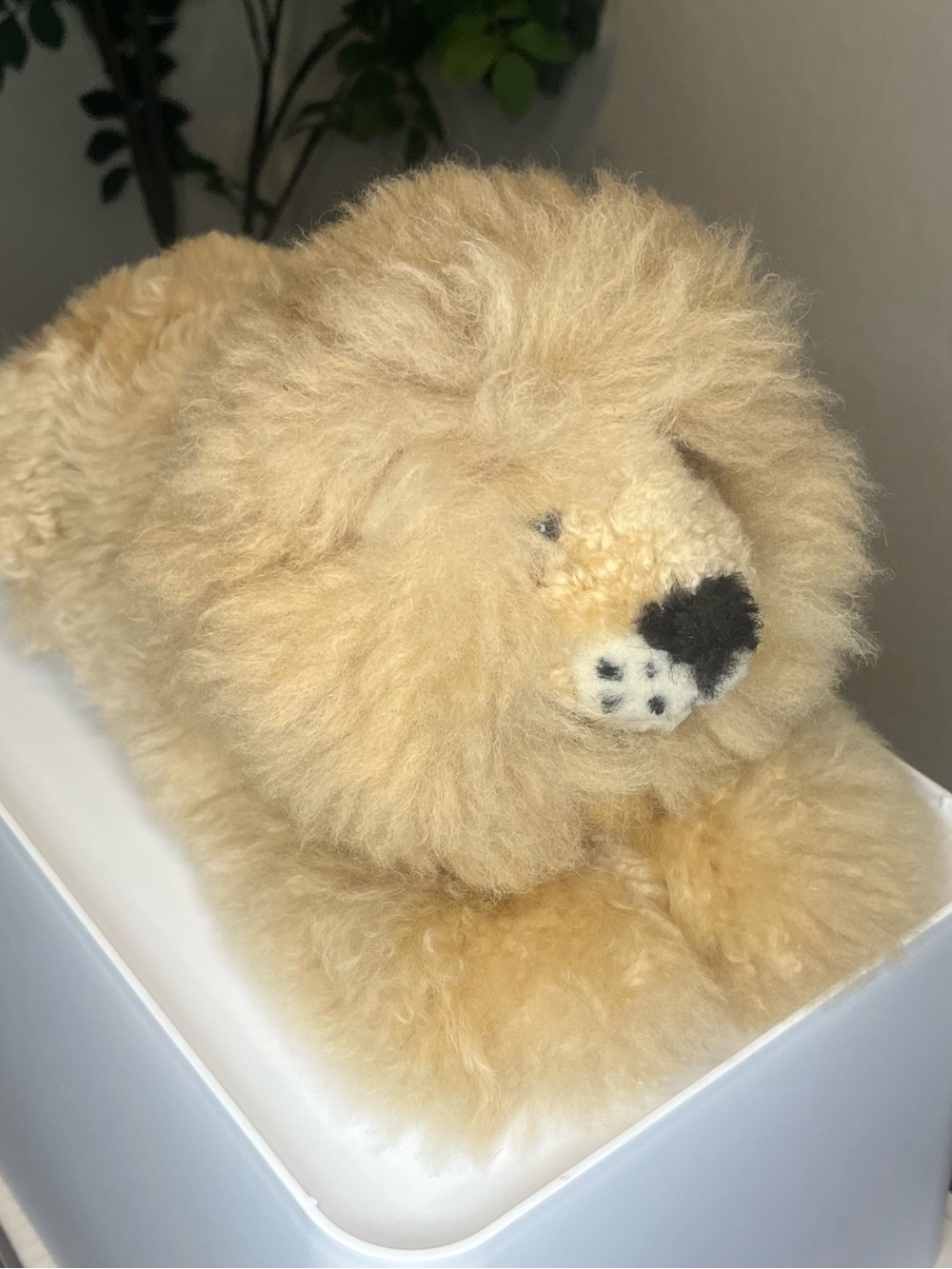 Overland Baby Alpaca Fur Lion Plush Stuffed Animal Handmade Peru Leather